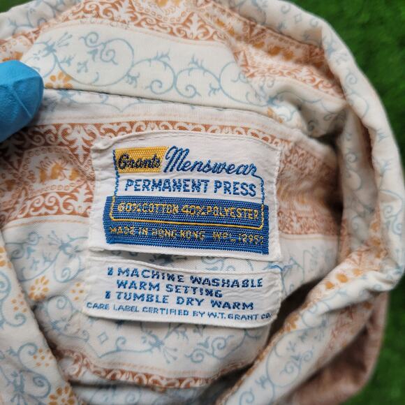 Vintage 70s Grants Mens Disco Shirt Mens L Funky Geometric Print USA - Picture 11 of 11